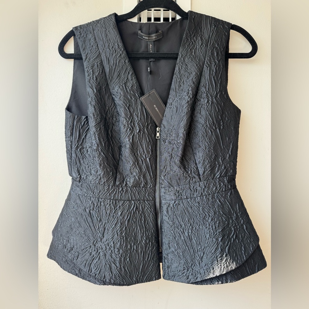 NWT - Black BCBG MaxAzria Peplum Top
